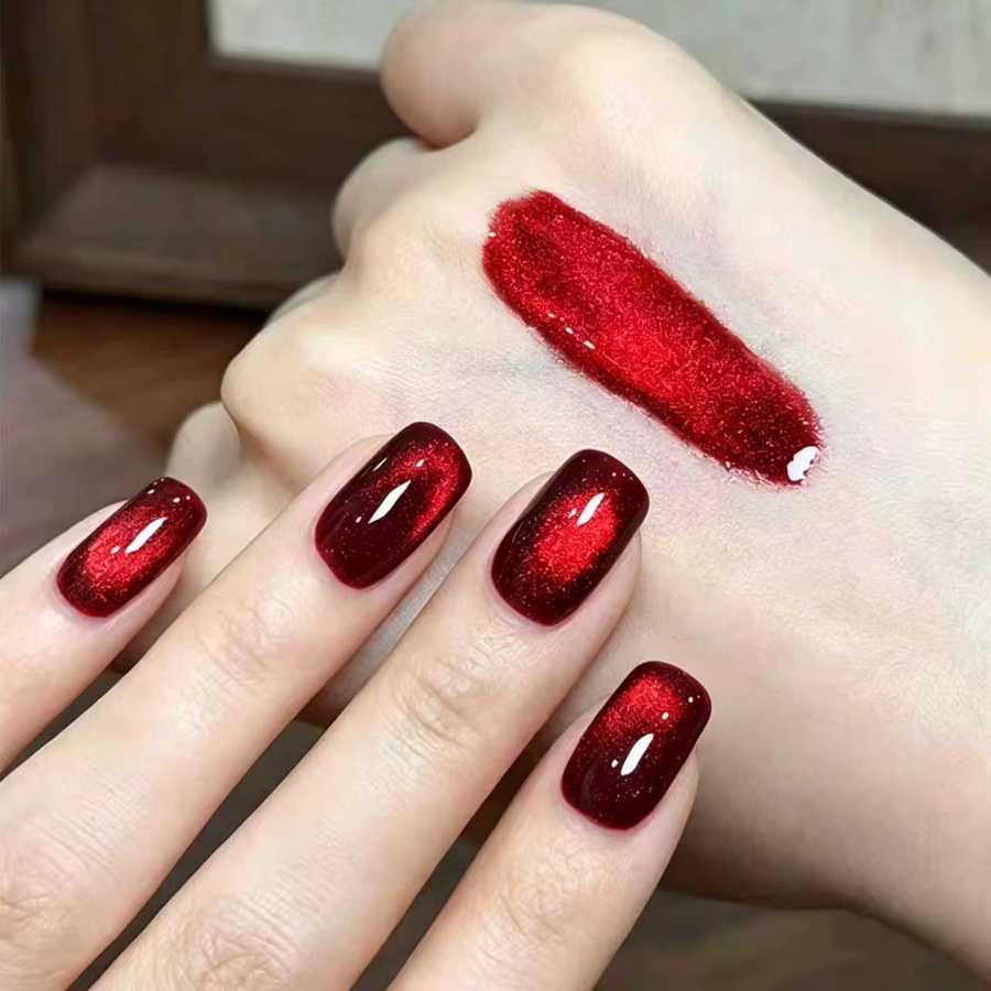 4 Seasons Classic Red Cat Eye Gel, Rot, schimmernd - Bild 3