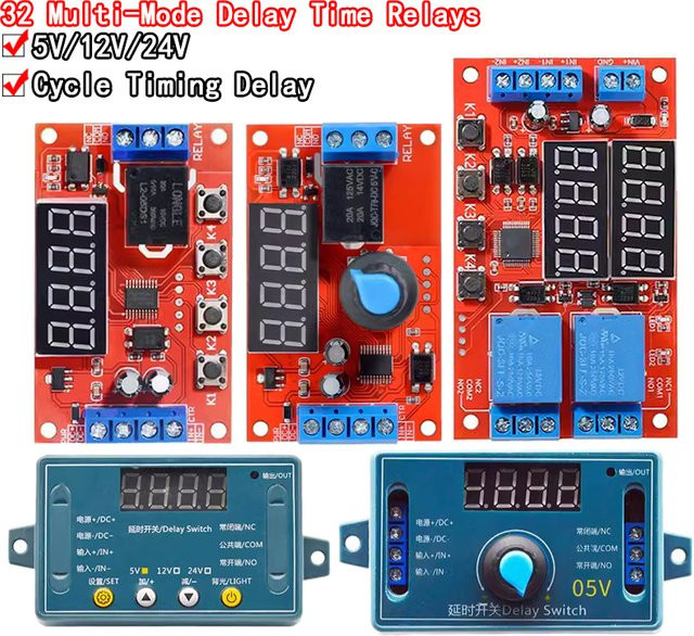 Si Tai&SH Einstellbares Zeitverzögerungs-Relais Modul mit 32 Modi und LED Digital Display für DC 5V 12V 24V 10A Trigger Timer Steuerschalter - Bild 1