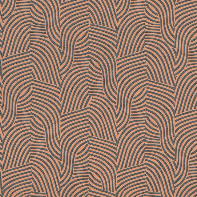 PROFHOME Grafik Tapete 781532-GU mit gestreiftem Art-Deco-Muster in Schwarz und Gold, Vlies-Tapete, Breite: 0,53 m, Länge: 10,05 m - Bild 1