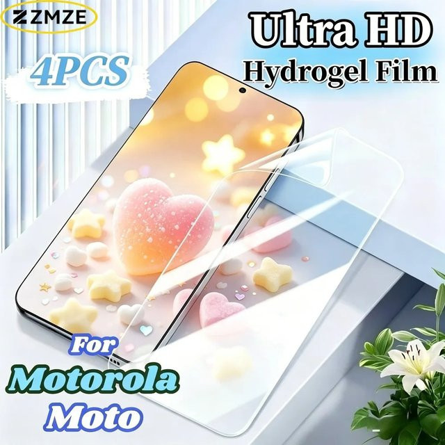 4 Stück Hydrogel-Schutzfolien für Motorola Moto G24 G06 Power G23 G22 G20 G05 G04 G04S, hochtransparent und glänzend - Bild 1