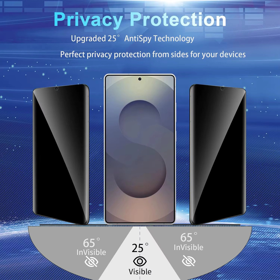 3er-Pack miaotiemo Panzerglas mit Anti-Peeping-Funktion für Samsung Galaxy S25 S24 Ultra S23 S22 S21 Plus A55 A35 A16 A15 5G, transparent - Bild 2