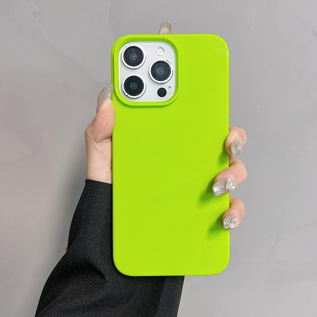 Fluoreszierendes Flüssigsilikon-Case für Apple iPhone in Grün mit mattem Rahmenloses Design - Bild 1