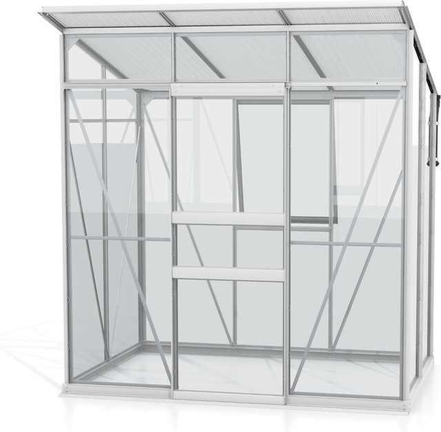 Vitavia Gewächshaus Palma 3250 mit Pultdach und Stahlfundamentrahmen aus eloxiertem Aluminium sowie Sicherheitsglas und Polycarbonat - Bild 1