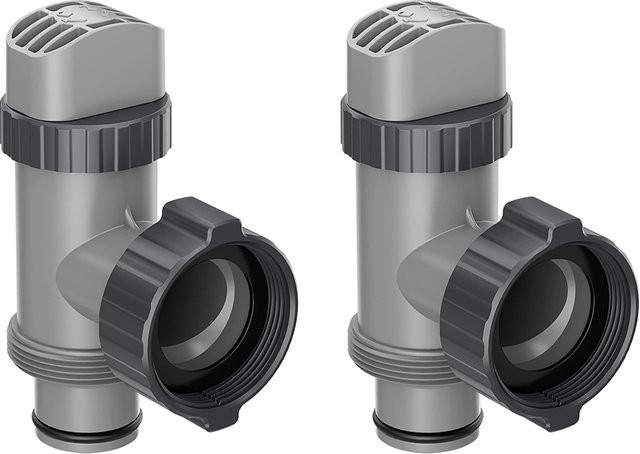 2er-Set Intex Ersatz Kolbenventil Adapter für Pool Filterpumpen, Farbe: Grau - Bild 1
