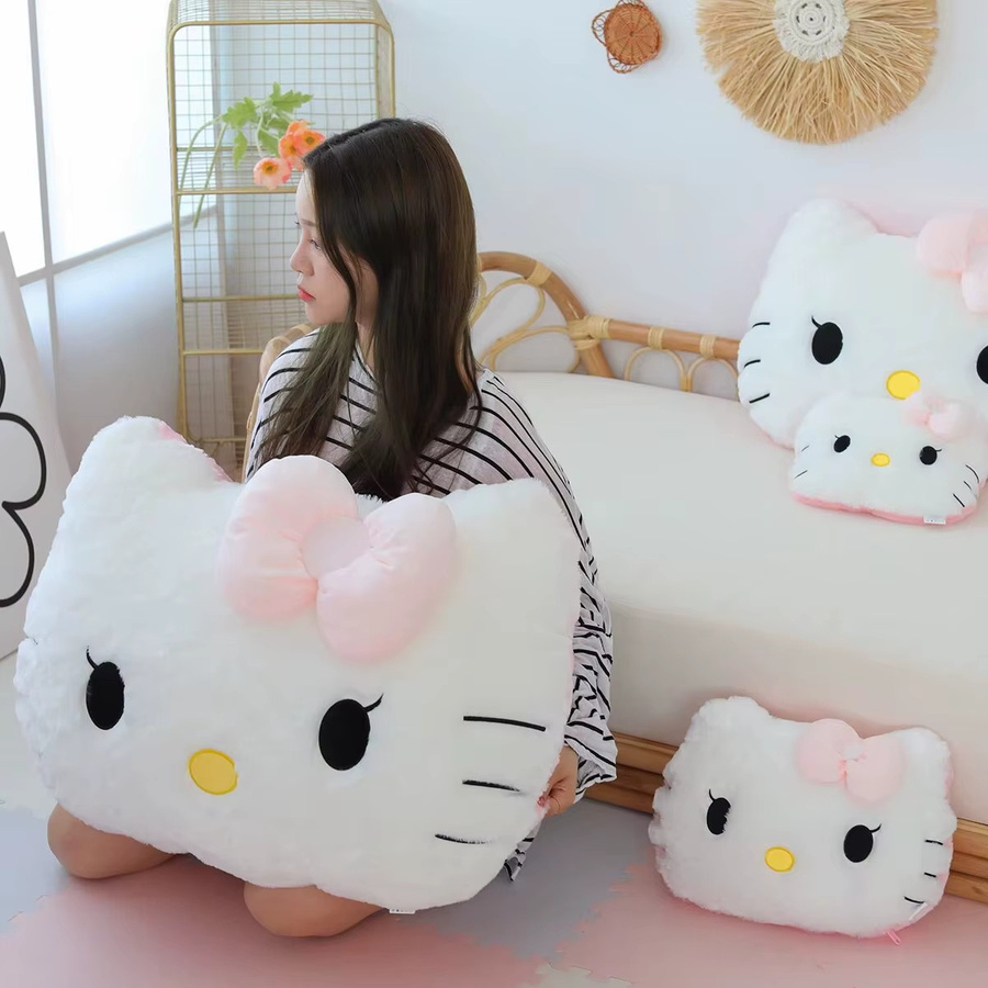Aoger Hello Kitty Rückenkissen als kuschelige Kopfstütze für Sofa und Bett in ästhetischem Design - Bild 2
