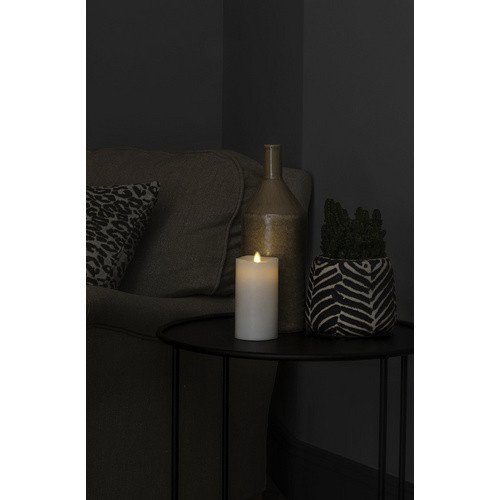 Konstsmide LED-Kerze aus Echtwachs in Creme-Weiß mit Flacker-Effekt und Timer, Durchmesser: 7,6 cm, Höhe: 14,0 cm - Bild 2