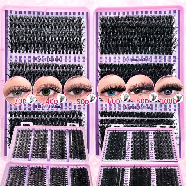 QUEENICE Cluster-Wimpern, 30D-100D, 9-16mm, Unisex - Bild 1