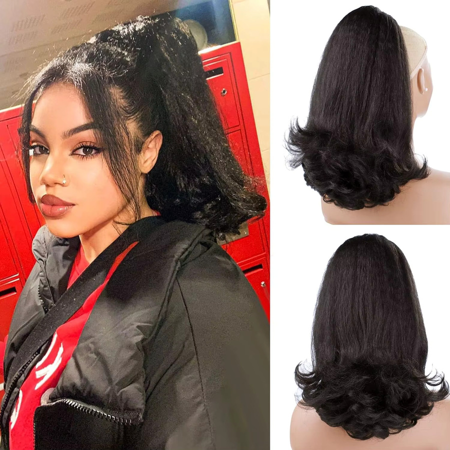 G&T Wig Haarverlängerung Yaki Gerade, Schwarz, 16 Zoll, Damen - Bild 5