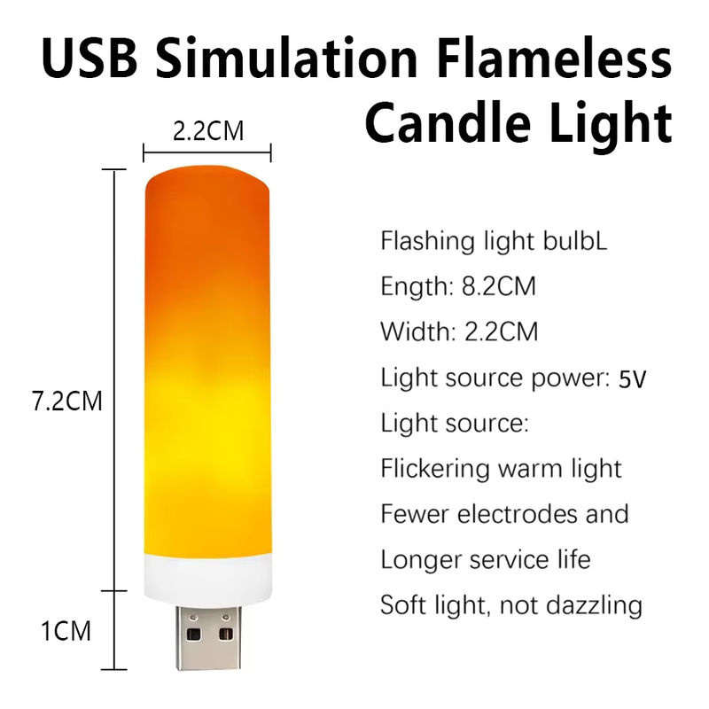 VooVoo USB LED Flammen-Glühbirne mit Flackereffekt in Orange für Home Party Decor - Bild 6