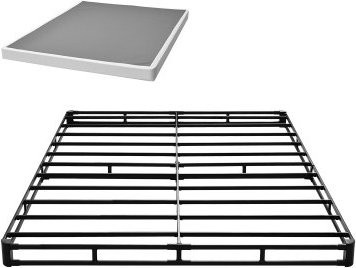 VEVOR Queensize Boxspringfedern-Bettrahmen aus Metall mit waschbarem Baumwollstoffbezug, B/T: 201 x 151 cm, Höhe: 10,2 cm - Bild 1