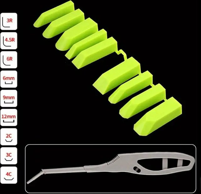 9-in-1 Silikon-Schaber-Set zum Glätten und Entfernen von Dichtstoffen in Grün - Bild 1