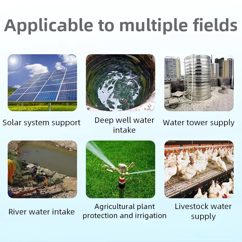 24V Solar Tiefbrunnen Tauchpumpe DC High Lift Wasserpumpe mit 70m Förderhöhe für Bewässerung im Garten, auf dem Bauernhof oder im Haushalt - Bild 2