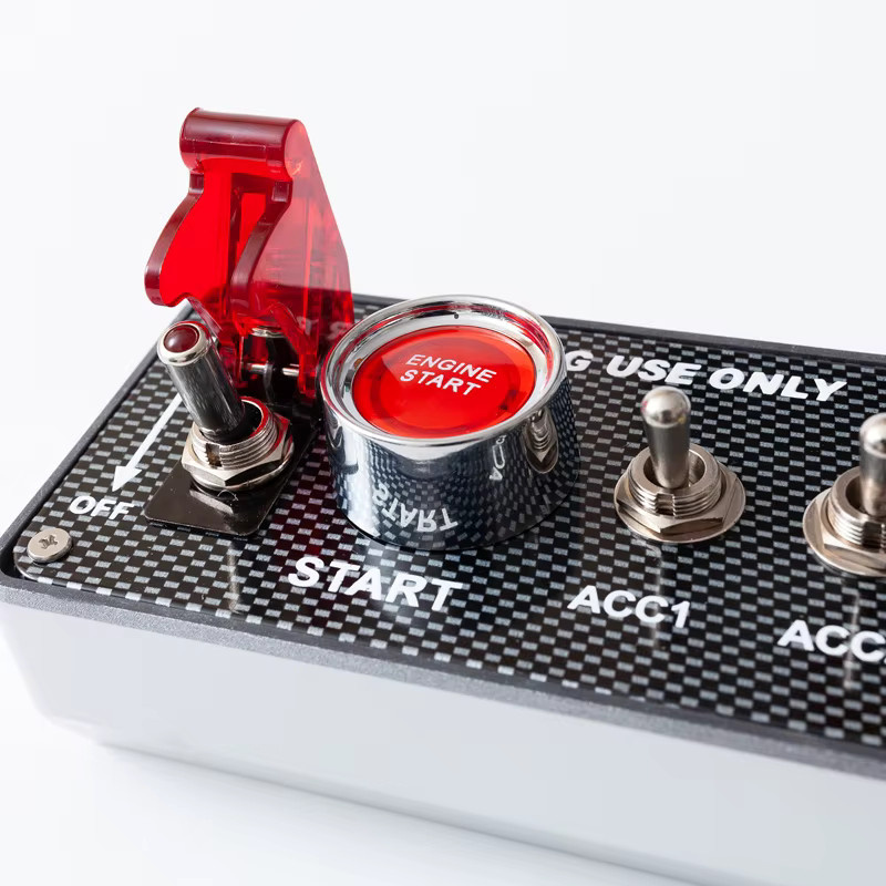 BlueFishSim Zündschalter-Panel für PC-USB-Simulatoren in Schwarz und Silber für Rennspiele wie ETS2, ATS, Assetto Corsa und ACC - Bild 4