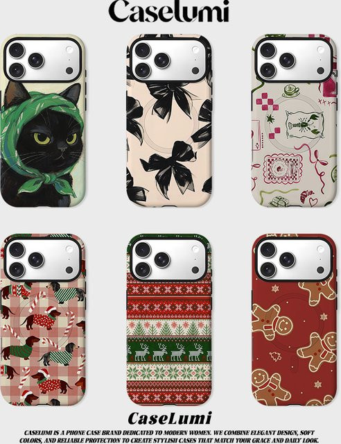 CaseLumi Matte Bumper MagSafe Schutzhülle für iPhone 17 16 15 14 Plus Pro Max mit Schwarzer Katze und Grünem Kopftuch - Bild 1