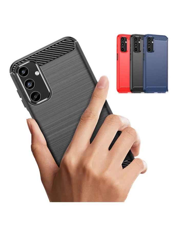 Stoßfeste TPU Schutzhülle mit Carbon Fiber Textur für Samsung Galaxy A05 A06 A15 A16 A25 A26 A35 A36 A54 A55 A56 in Schwarz - Bild 6