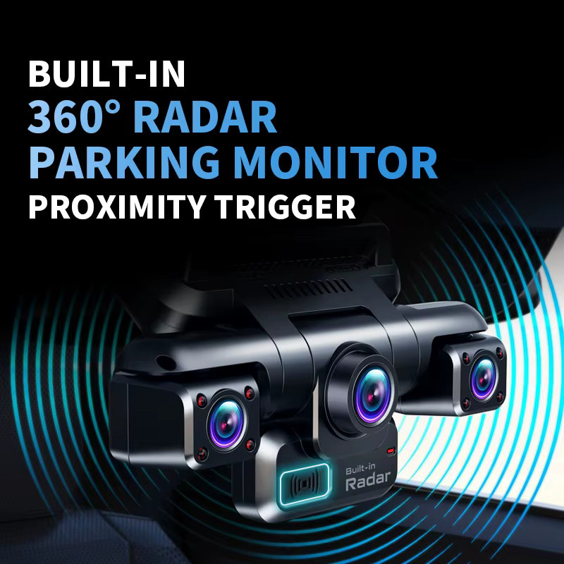 XUOIB i9pro-WB 4 Kanal 360° Dashcam in 4K mit 4 Zoll Touchscreen, GPS, WiFi und 8 IR-Nachtsicht, Schwarz - Bild 5