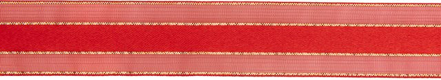 Rico Design Organzaband Rot/Gold gestreift aus Nylon und metallisiertem Polyester - Bild 1