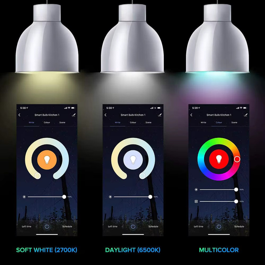 Tuya Smart LED-Glühbirne E27 RGBW mit WLAN und ZigBee, kompatibel mit Alexa und Google Home, Mehrfarbig - Bild 2