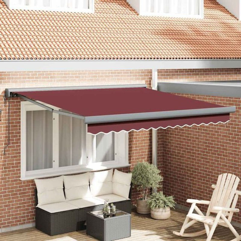Automatische Markise von Vidaxl in Rot und Anthrazit aus Polyester und Aluminium, B/H: 300 x 250 cm - Bild 1