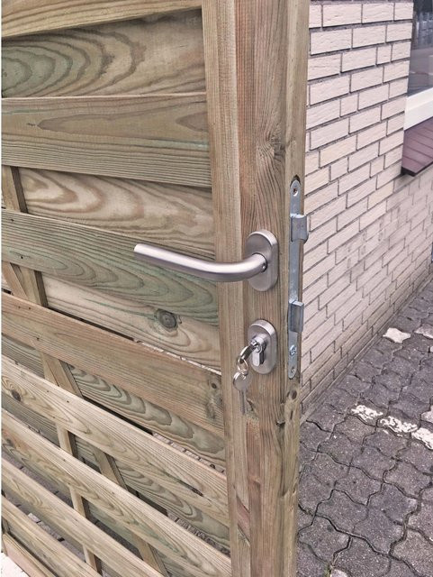 T & J Drückergarnitur Avantgarde-Zaun-Serie mit Ovalrosetten aus Edelstahl in Silber - Bild 1