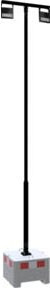 Schake Lampenmast Set in Schwarz RAL9005 mit 4 m Masthöhe, 600 kg Beton-Aufstellvorrichtung und Leuchtmittel in 4000 K Cool White - Bild 1