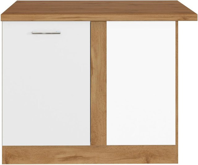 Held Möbel Küchen-Eck-Unterschrank Sorrento in Weiß und Eiche, B/T/H: 110 x 60 x 85 cm - Bild 1