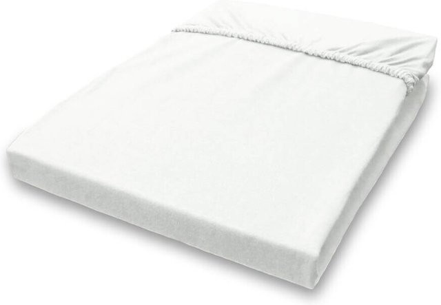 Pocoline Jersey Spannbetttuch aus Baumwolle in Weiß, B/H/T: 100 x 28 x 200 cm - Bild 1