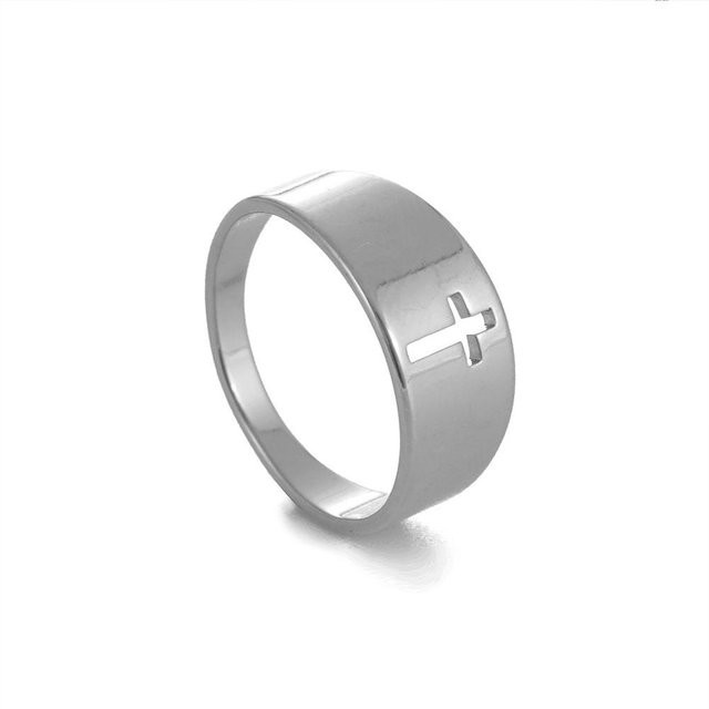 Kreuzringe Edelstahl, Silber, Unisex - Bild 1