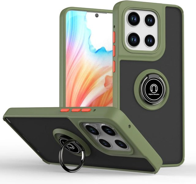 Armor Matte Schutzhülle mit Ringständer für Motorola Moto Edge G Stylus 5G, Edge 50 Fusion, Edge 50 Pro, Edge 50 Ultra und Edge 50 Neo, stoßfeste Abdeckung, grün - Bild 1