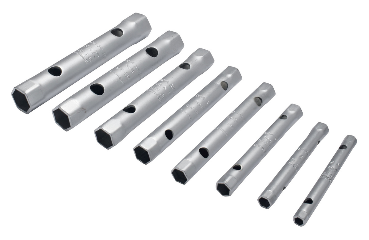 Elora Sechskant-Rohrsteckschlüssel-Satz 8-teilig in Silber, 1/4 Zoll, ELORA-210S 8AF - Bild 1