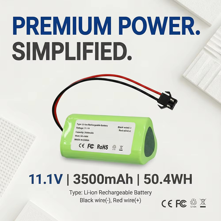 Vactidy Ersatz-Akku LS001-02 für T6 T7 T8 Roboter-Staubsauger, 11,1 V, 2600 mAh Lithium-Ionen-Pack, Grün - Bild 1
