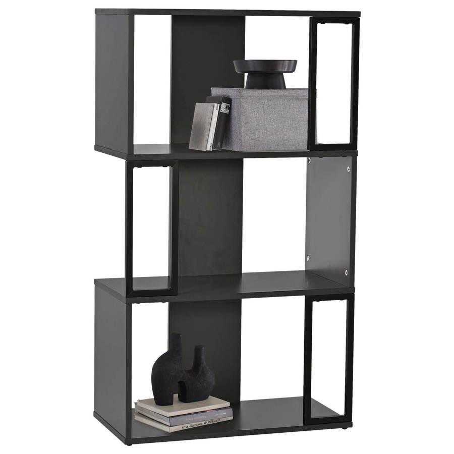 Mömax Regal Marbella in Grau und Schwarz, modernes Standregal aus Metall und MDF, B/T/H: 106,0 x 30,0 x 60,0 cm - Bild 2