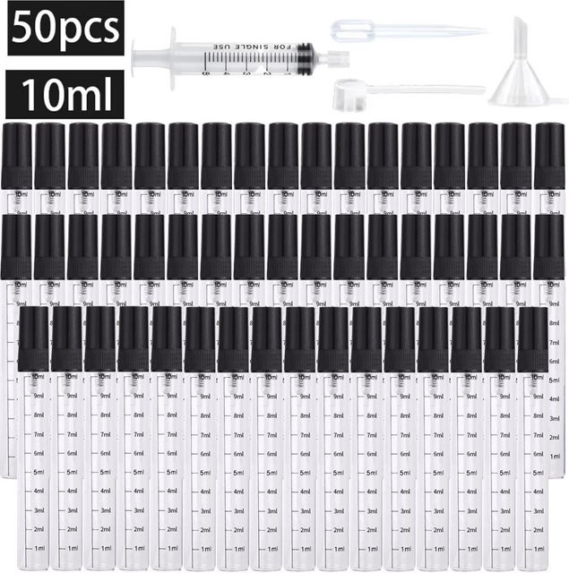 MUB Parfümflasche aus Glas, 5/10 ml, 50 Stück, transparent, mit Graduierung - Bild 1