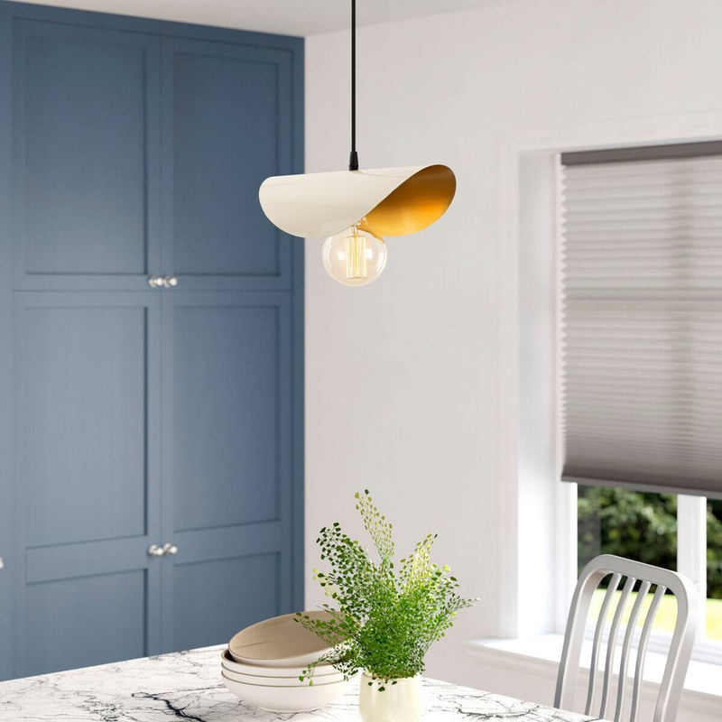 Opviq Pendelleuchte Sivani in Weiß und Gold aus Metall mit E27 Fassung, B/T/H: 17 x 17 x 106 cm - Bild 3