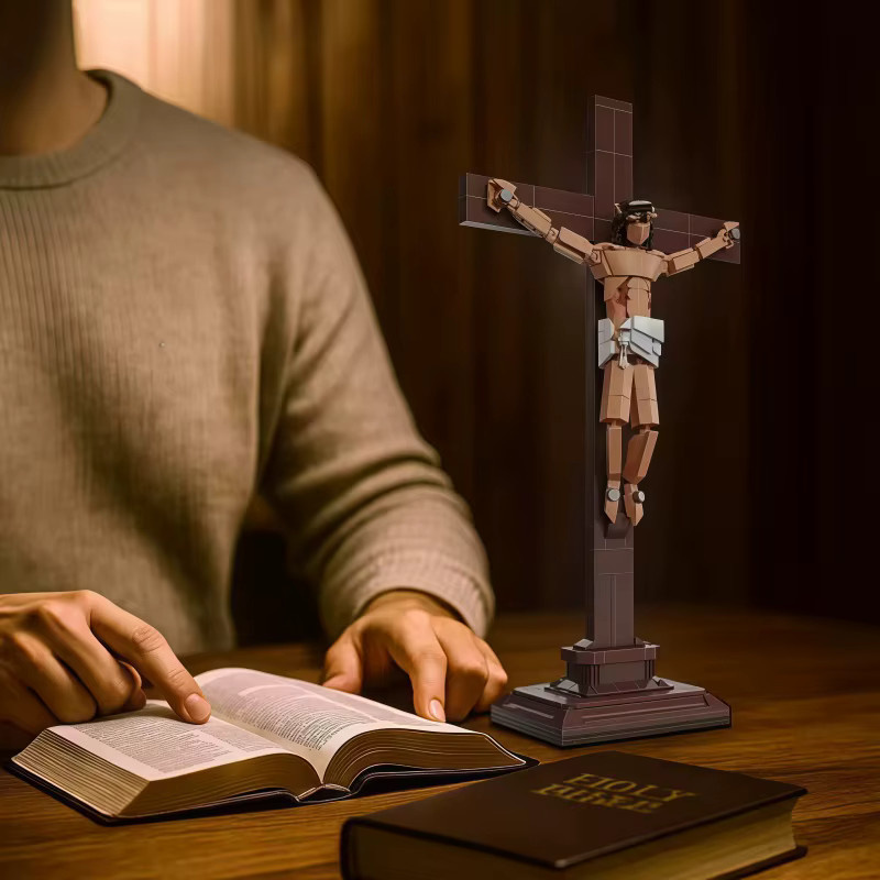 CACO BLOCKS Modell der Kreuzigung Jesu, MOC-Bausteinset, christliche religiöse Dekoration, ab 8 Jahren - Bild 3