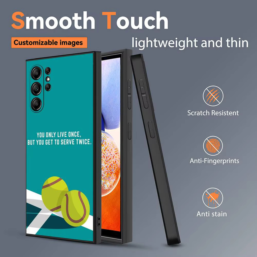 Handyhülle mit Tennis Kunst Design für Samsung Galaxy S25 S24 S23 S22 S21 S20 Ultra Plus, Frosted Soft Cover, Mehrfarbig - Bild 4