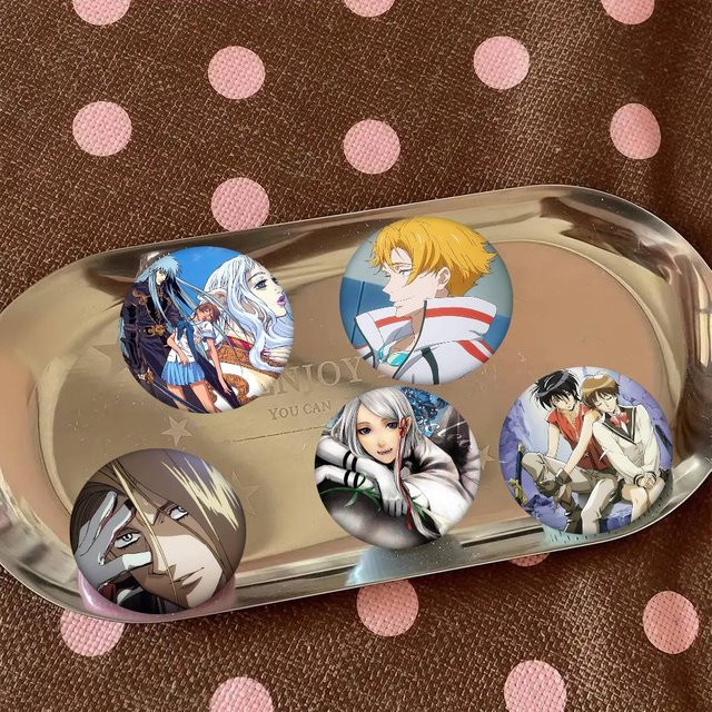 Emaille-Pin F-Escaflowne Abzeichen, rund, Unisex - Bild 1