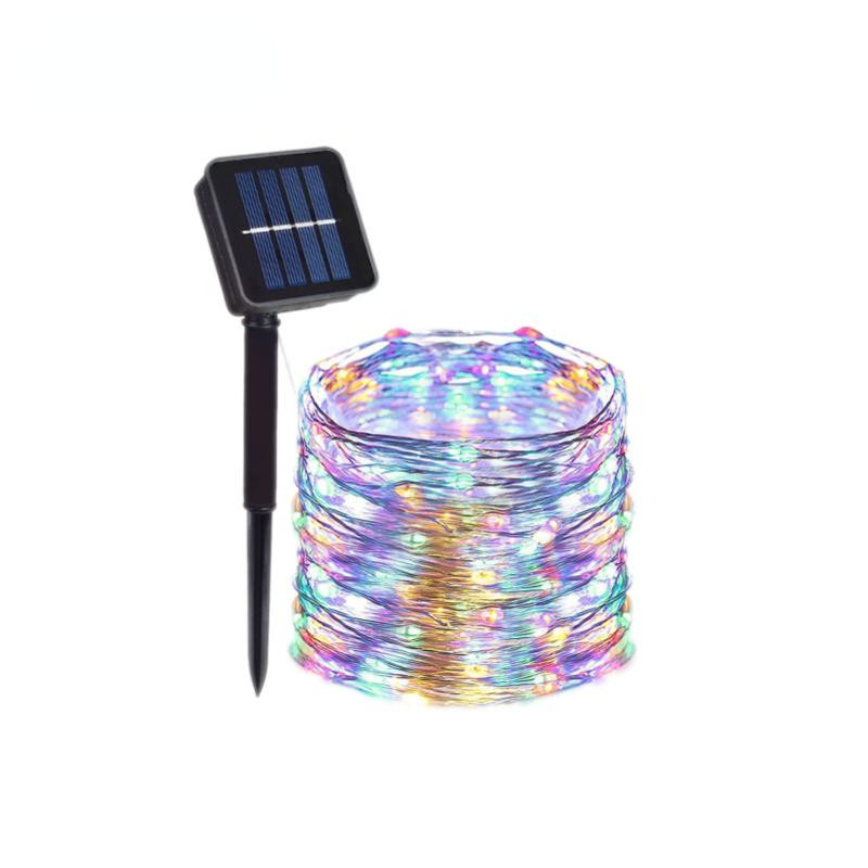 AlliLit Solar-LED-Außenrohr-Lichterkette mit 50 LEDs in Bunt, 7m Kabellänge, wetterfest IP65 für Garten, Balkon und Landschaftsbeleuchtung - Bild 6