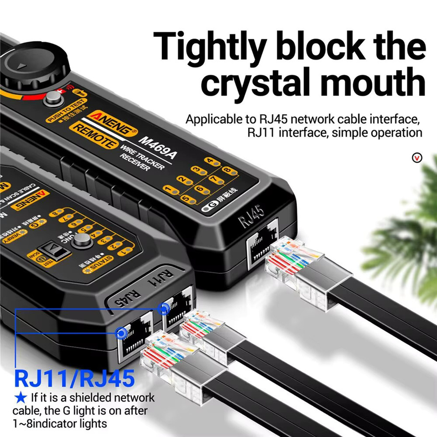 ANENG M469A Netzwerkkabel Finder RJ45 RJ11 LAN Kabel Tester in Schwarz - Bild 3