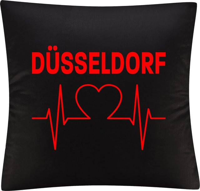 Kissenbezug multifanshop Düsseldorf Herzschlag Druck rot - Bild 1
