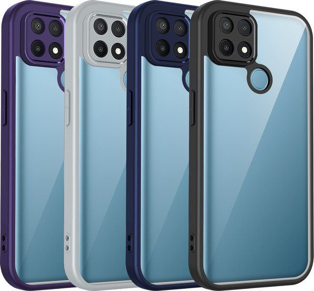Stoßfeste Silikonhülle für Oppo A15, A15S und A35 mit transparenter matter Rückseite - Bild 1