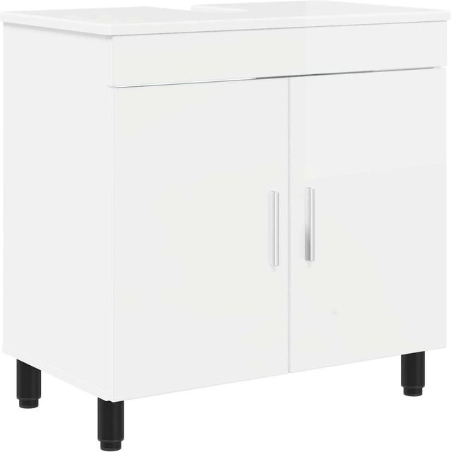 vidaXL Waschtisch modern in Weiß Hochglanz mit Schrankelementen B/T/H: 60 x 35 x 60 cm - Bild 1