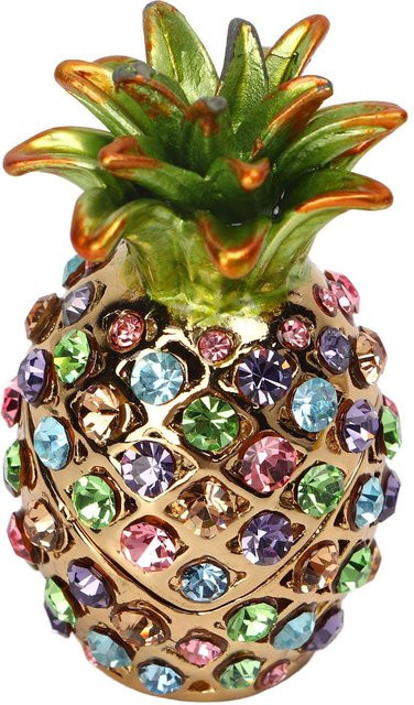 GoolRC Ananas Schmuckkästchen aus Metall mit Strass-Besatz in Braun und Multicolour - Bild 1