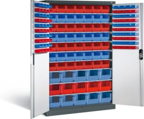 C+P Magazinschrank Acurado mit Scharniertüren, Front Lichtgrau, Korpus Anthrazitgrau, H x B x T: 195 x 120 x 50 cm - Bild 1