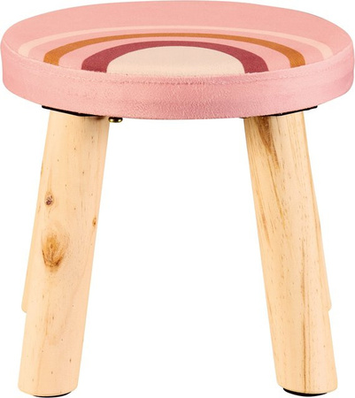 LIVARNO HOME Kinderhocker mit Aufbewahrung und Holzfüßen in Regenbogen-Design, mehrfarbig