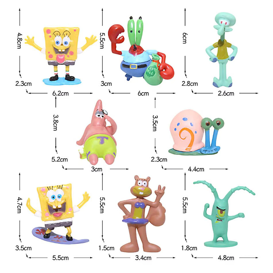 Bandai Spongebob Patrick Star Figuren, 8-teiliges Set, Bunt / Mehrfarbig - Bild 2