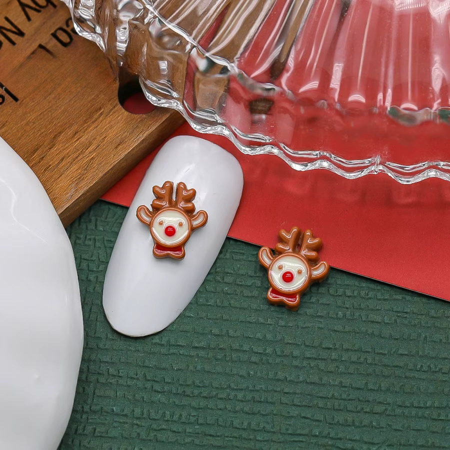 Weihnachten Mini Hirsch Figuren aus Harz in Braun für DIY Scrapbook und Maniküre - Bild 3