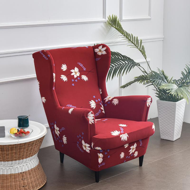 S-EMIGA Stretch-Sofabezug für Ohrensessel mit geometrischem Design, 1-teilig, elastisch und weich aus Polyester - Bild 1