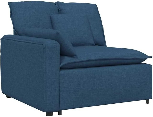 vidaXL Modulares Sofa Endmodul mit Armlehne und Kissen, Blau, Breite: 112 cm, Tiefe: 105 cm, Höhe: 64 cm - Bild 1