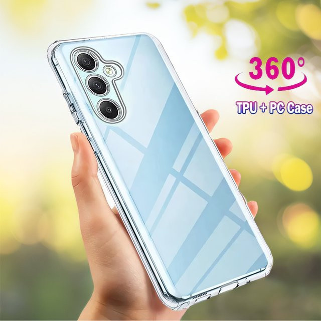 Transparente 360 Ganzkörper Schutzhülle aus PC und TPU für Samsung Galaxy S24 Ultra, S23, S22 und S21 FE Ultra Plus - Bild 1